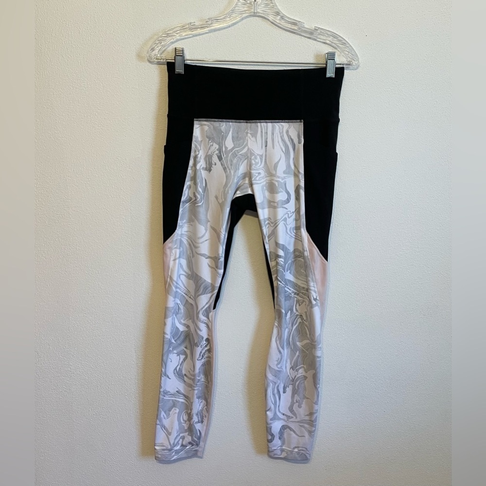 Athleta Leggings Sz Medium Black Pink White Activewear Pant